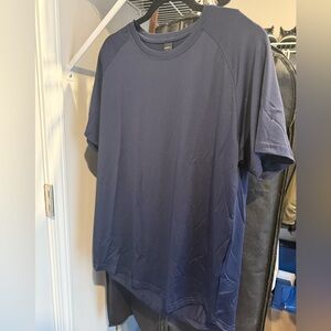 Athletic Navy Blue T-shirt with swoop in the middle